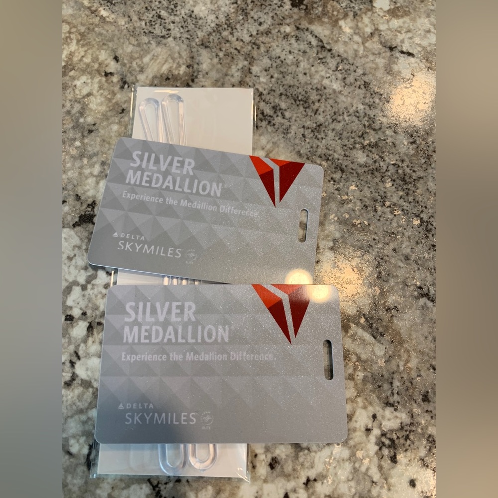 Delta silver medallion bag tags